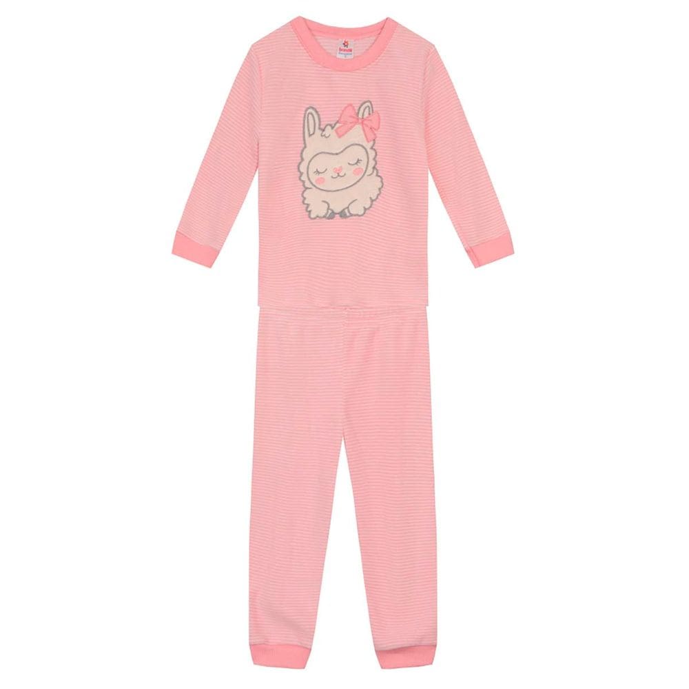 Pijama infantil menina de ovelhinha Brandili Rosa