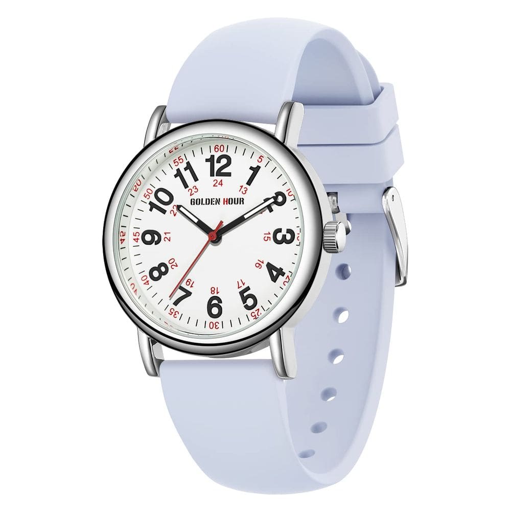Relógio de enfermeira GOLDEN HOUR impermeável de 38 mm com pulseira de silicone