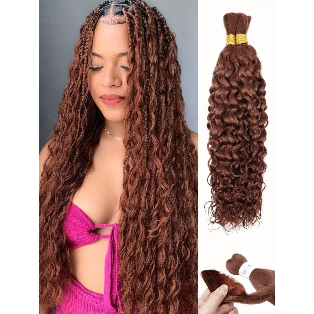 Braiding Hair Sudreman Water Wave Brown 100g 50cm 2 pacotes