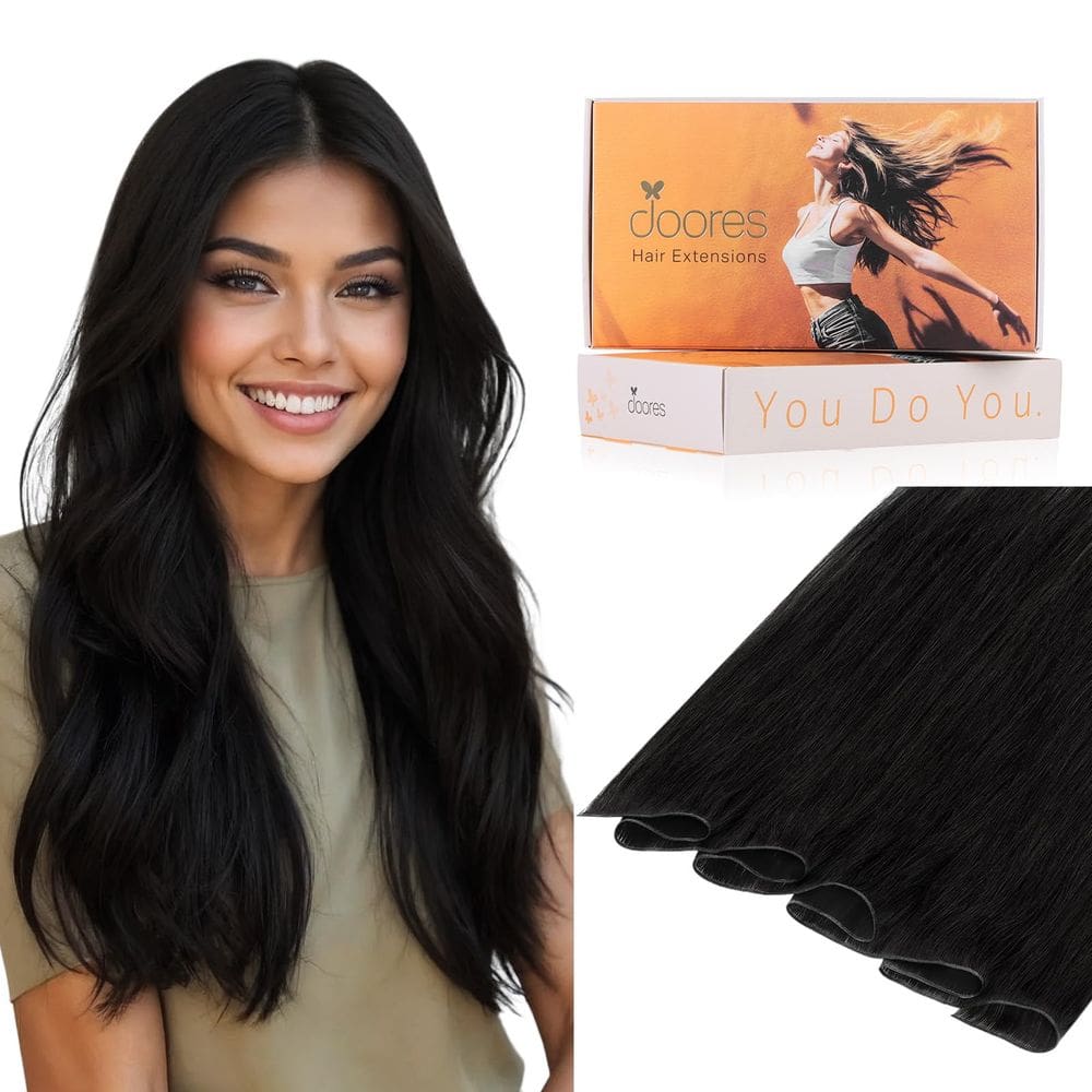 Extensões de cabelo DOORES Sew in Hair Genius Weft 22 cm Jet Black
