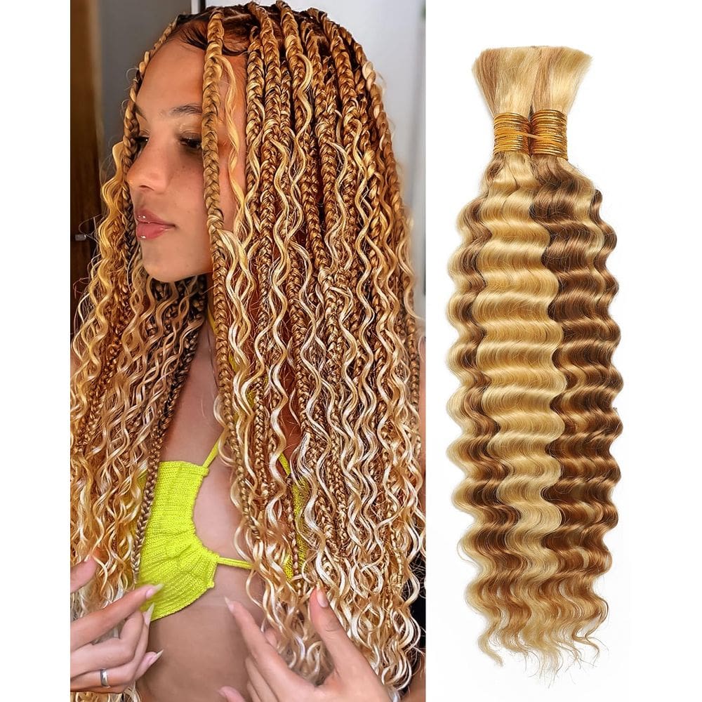 Human Braiding Hair Flagship Deep Wave, 2 pacotes de 16 polegadas