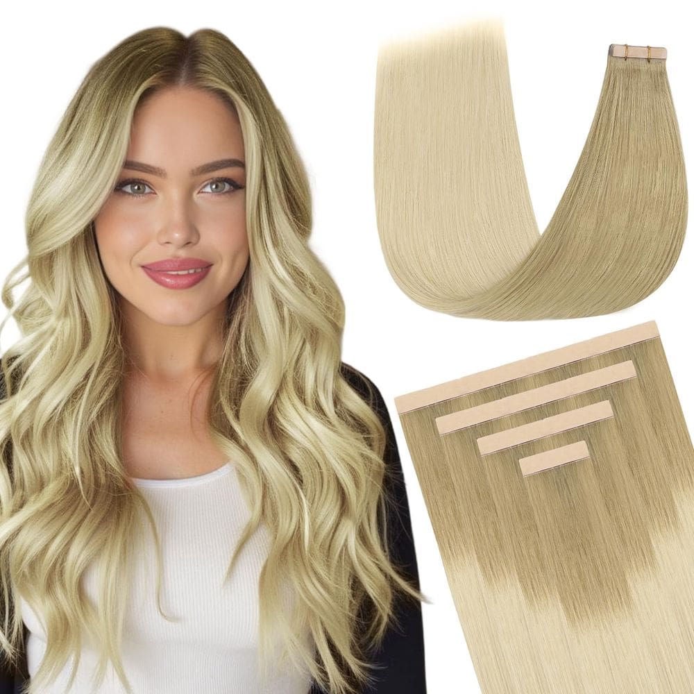 Fita adesiva em extensões de cabelo DOORES de marrom claro a loiro dourado