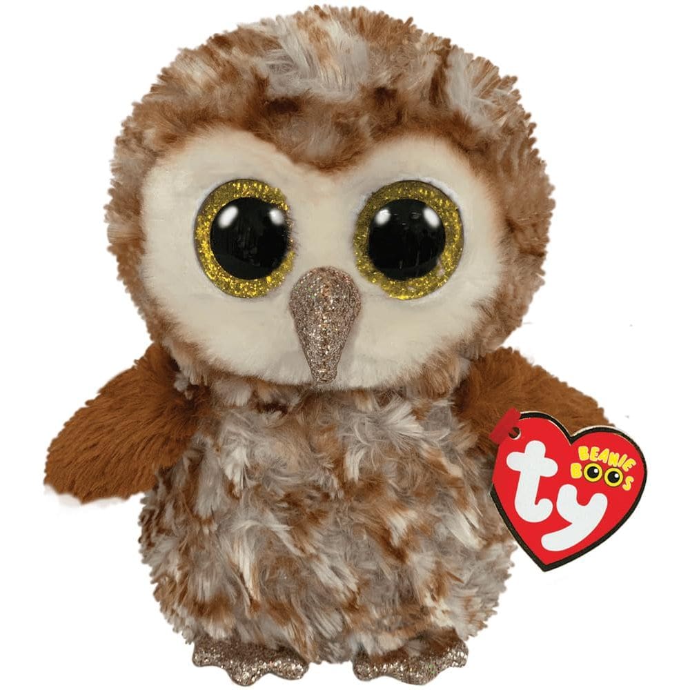 Brinquedo de pelúcia Ty Percy Barn Owl Beanie Boos de 15 cm multicoloridos
