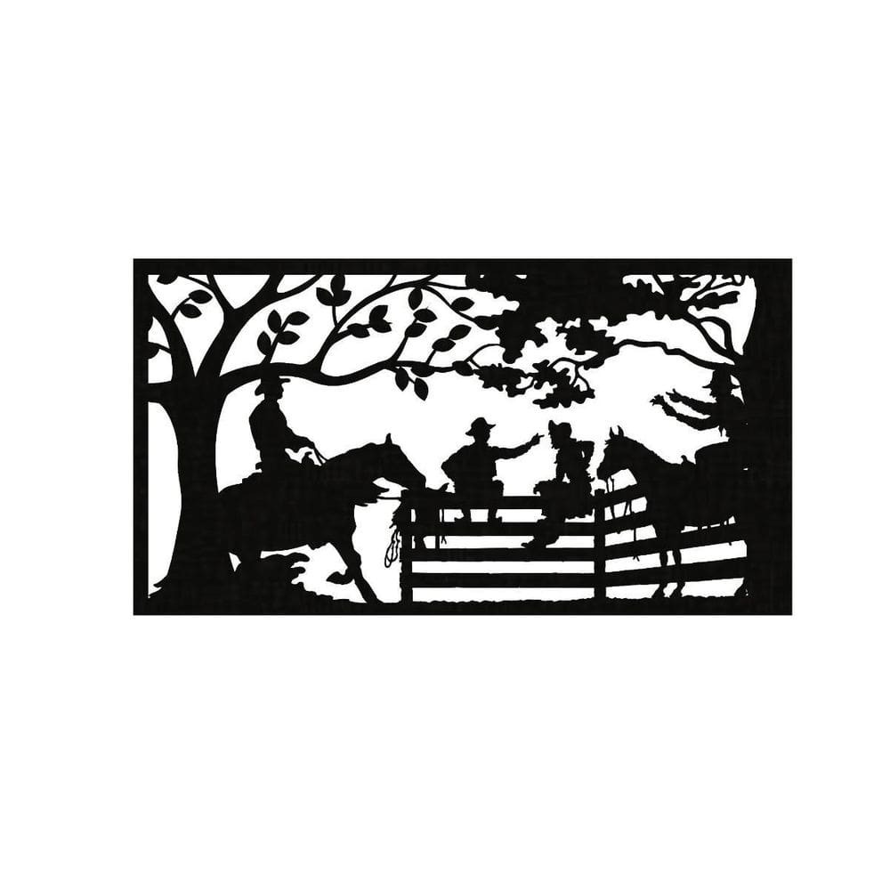 Quadro Decorativo Preto Mdf Gaúcho Na Fronteira 40X20Cm