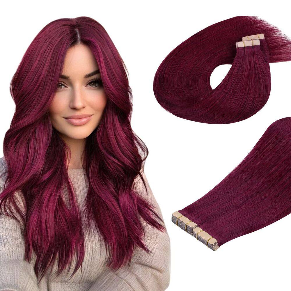 Extensões de cabelo DOORES Real Human Hair Burgundy 25cm 60g