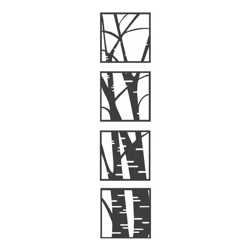 Quadro Decorativo Mdf Preto Tronco De Arvore 40X20Cm