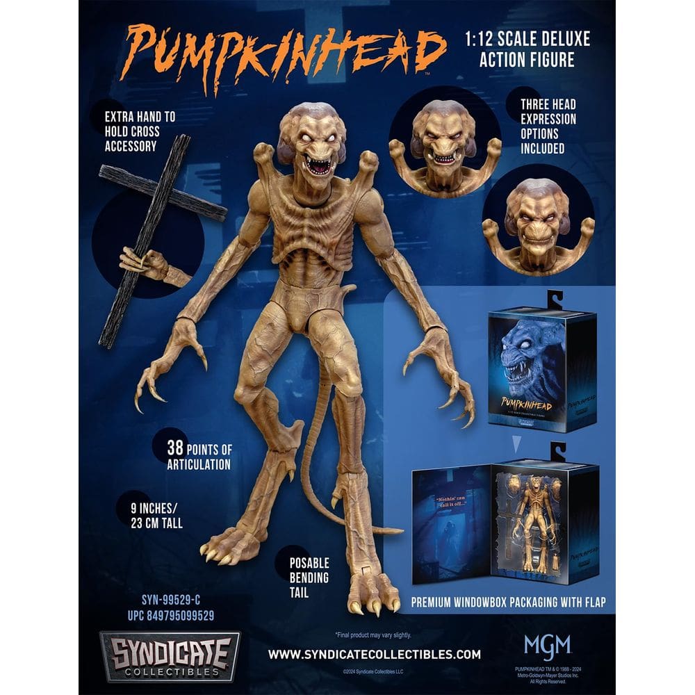 Figura de ação Toynk Pumpkinhead, escala 1:12 com 38 pontos