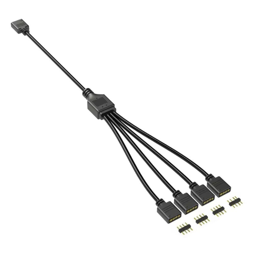 Cabo Divisor RGB 1 para 4 12V 4 Pinos RGB 30cm – Extensor para Fans e Fitas LED