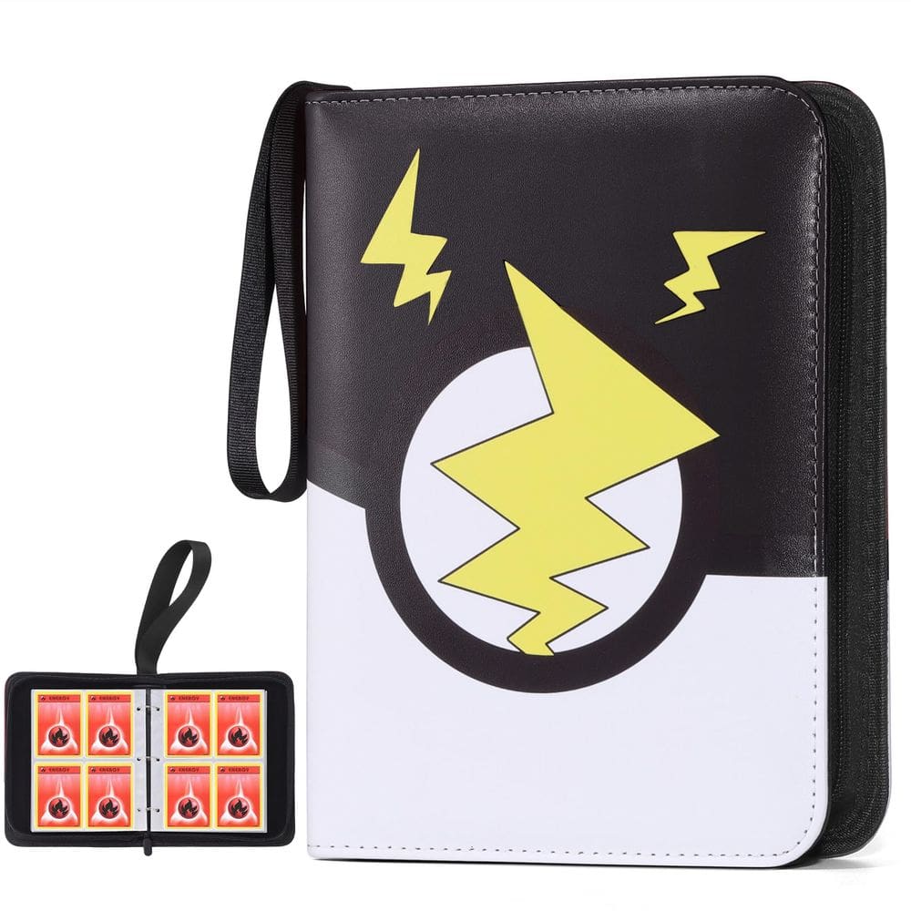 Encadernador de cartas FAMOMI, colecionador de cartas colecionáveis de 4 bolsos, preto