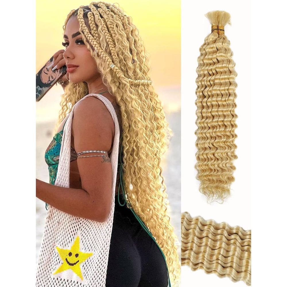 Cabelo trançado Sudreman 613 Blonde 100g 40cm Water Wave