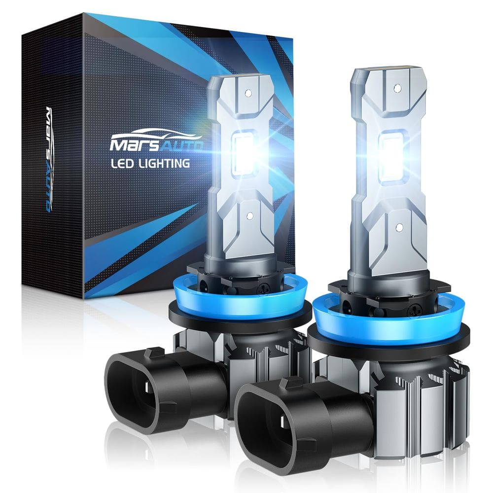 Lâmpadas de neblina Marsauto M1S H11/H8/H9 6000K 24000LM, pacote com 2