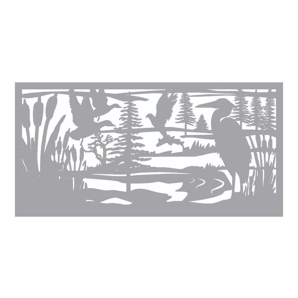 Quadro Decorativo Cinza Mdf Passaros Selvagens 40X20Cm