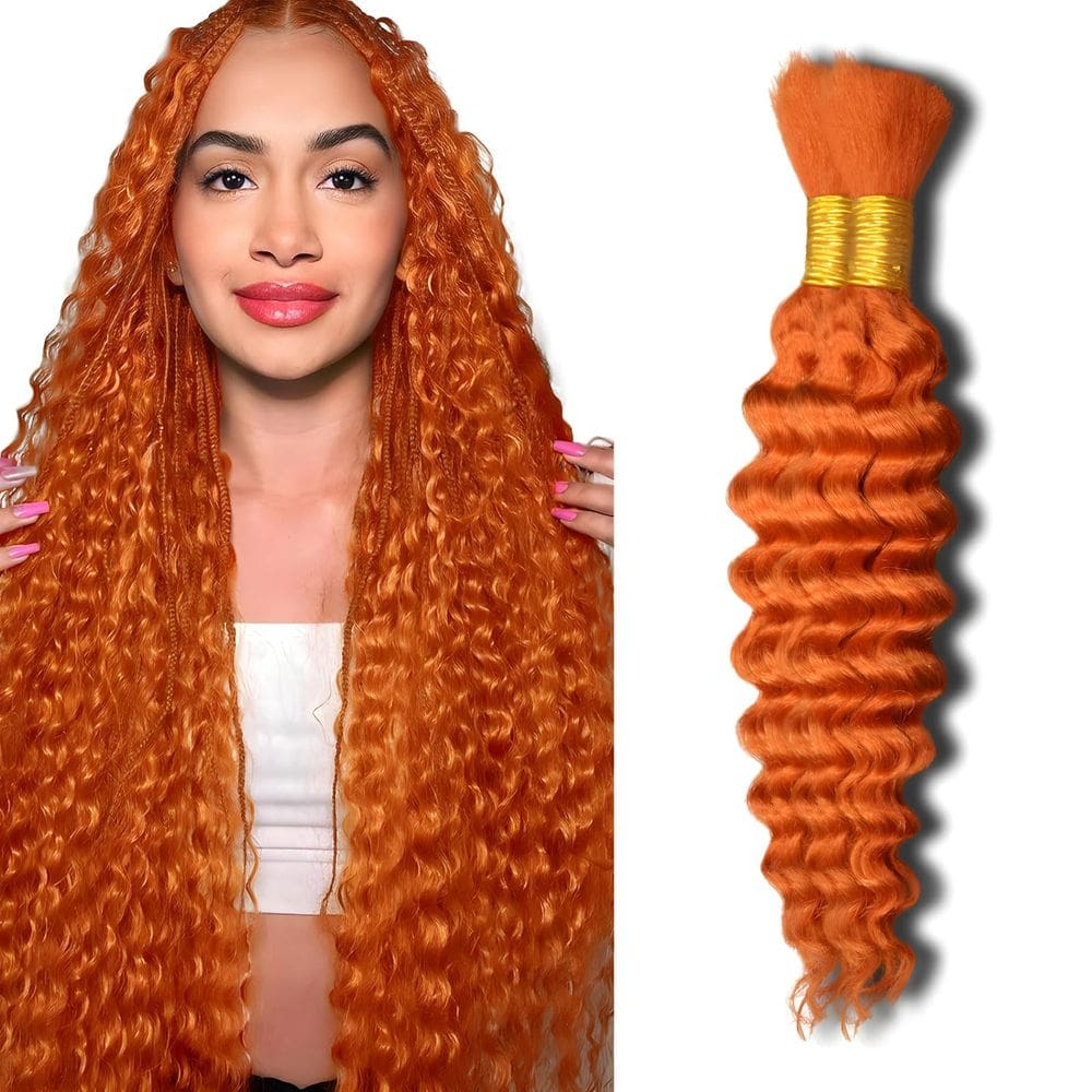Cabelo trançado humano Niviorvan Deep Wave 18 polegadas 100g x2