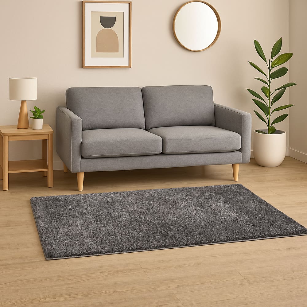 Tapete Esplendor Antiderrapante 100% Poliéster 100x140cm Jolitex  - Esplendor Grafite