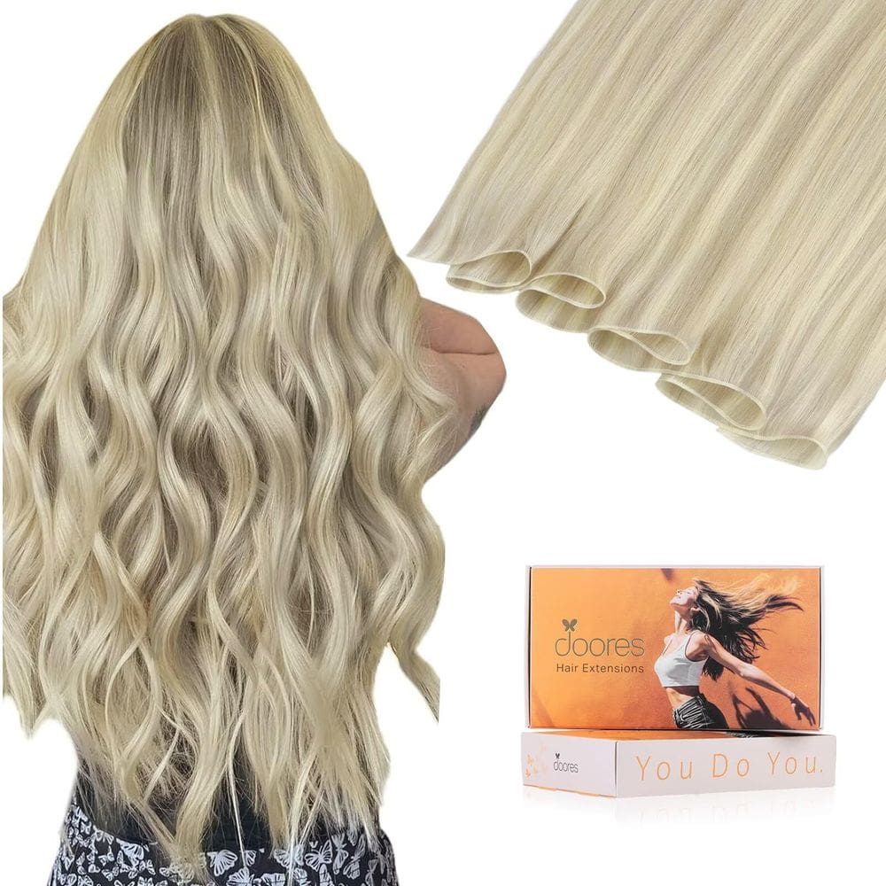 Extensões de cabelo DOORES Sew in Human Hair 14cm Ash Blonde