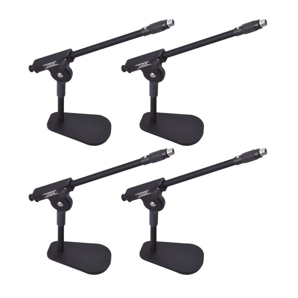 Kit 4 Suporte Microfone Mesa Bumbo Amplificador Metal Ibox