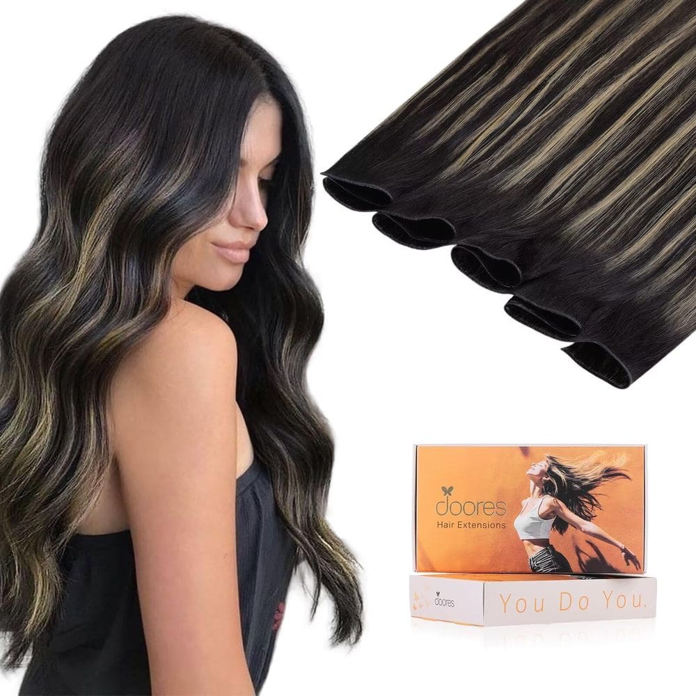 Extensões de cabelo DOORES Weft Handtie Human Hair 18cm 50g