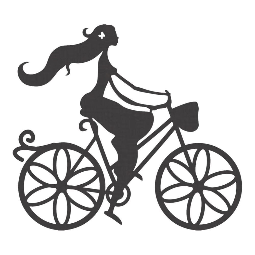 Quadro Decorativo Mdf Preto Ciclista 40X20Cm