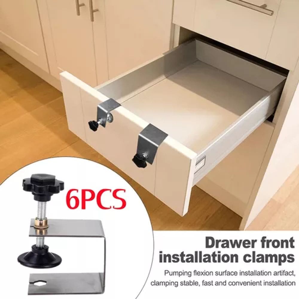 6pc gaveta de metal frente instala?? o grampos gabinete com f