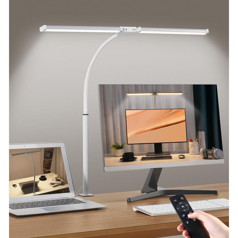 Lâmpada de mesa LED Motumen Double Head Eye-Care 25 modos de iluminação