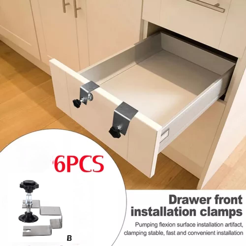 6pc gaveta de metal frente instala?? o grampos gabinete com f