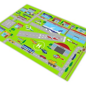 Tapete Pista Carrinhos Hotcars Aeroporto Aviões 1,8X1,2M