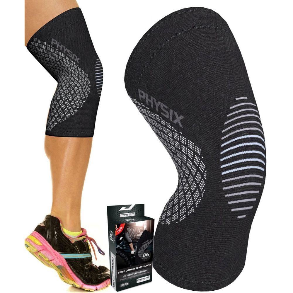 Cinta de apoio de joelho Physix Gear Compression Sluve Grey XL