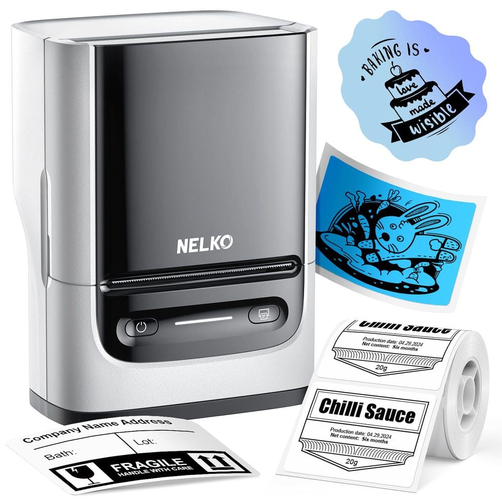 Máquina de fazer etiquetas Nelko PM220 Bluethooth com fita de 2 cm