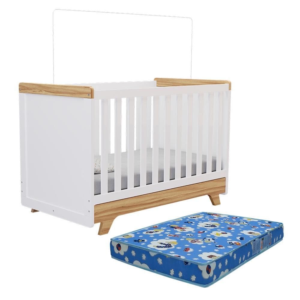 Berço Americano Retrô 2 em 1 com Colchão Baby Physical - Móveis Peroba