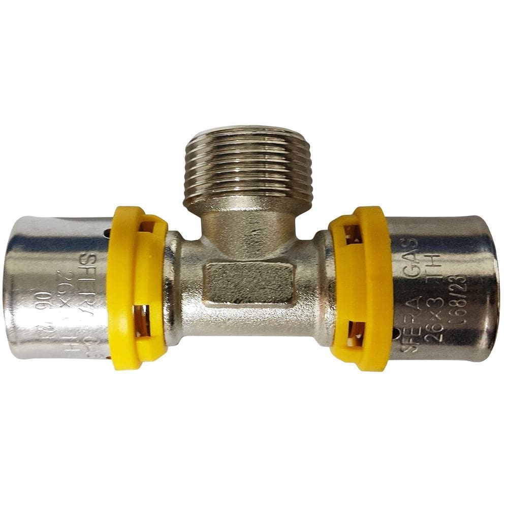 TÊ Macho  Prensar Gás 16MMX1/2” Multicamada Sferagas Kit com 2 unidades