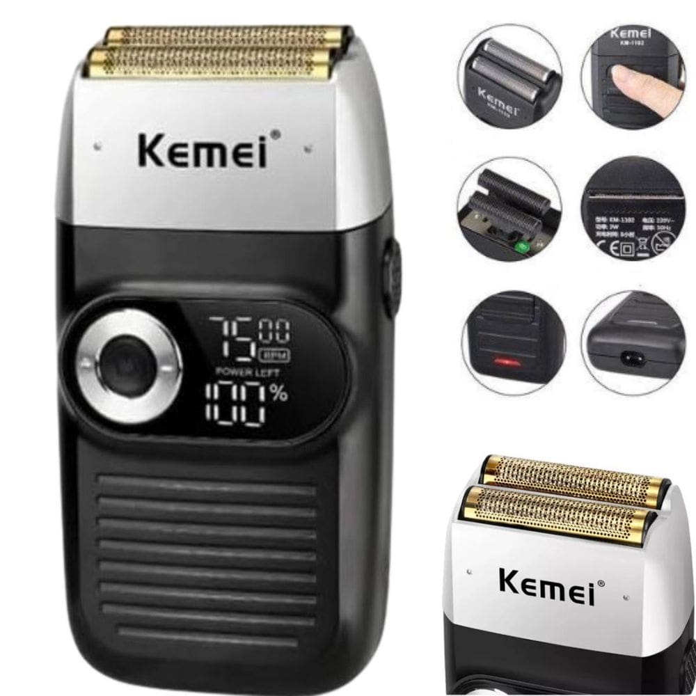 Barbeador Kemei Km-2026 Silencioso Para Cortes Em Casa