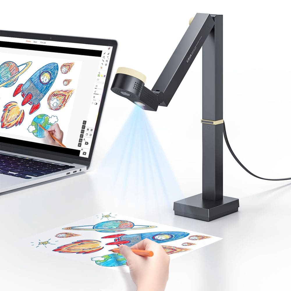 Câmera de documentos CZUR Fancy S Pro 12MP USB 4K Webcam com microfone