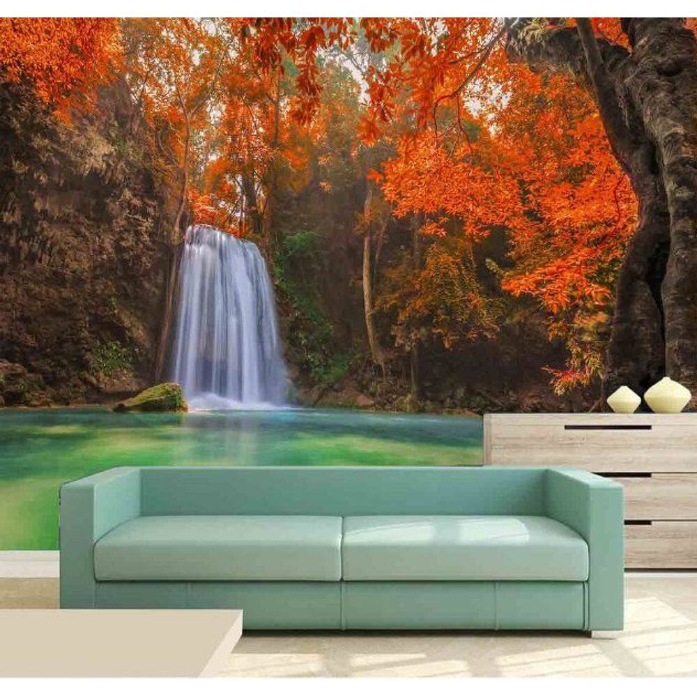 Papel Parede Painel Fotográfico Cachoeira 3D 3,75M² Na 034
