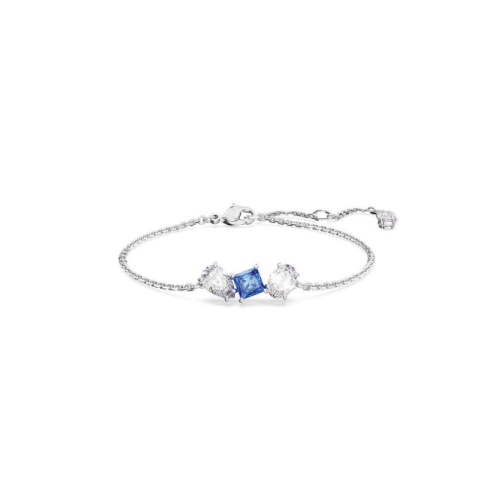Pulseira Swarovski Mesmera azul e pedras transparentes de ródio