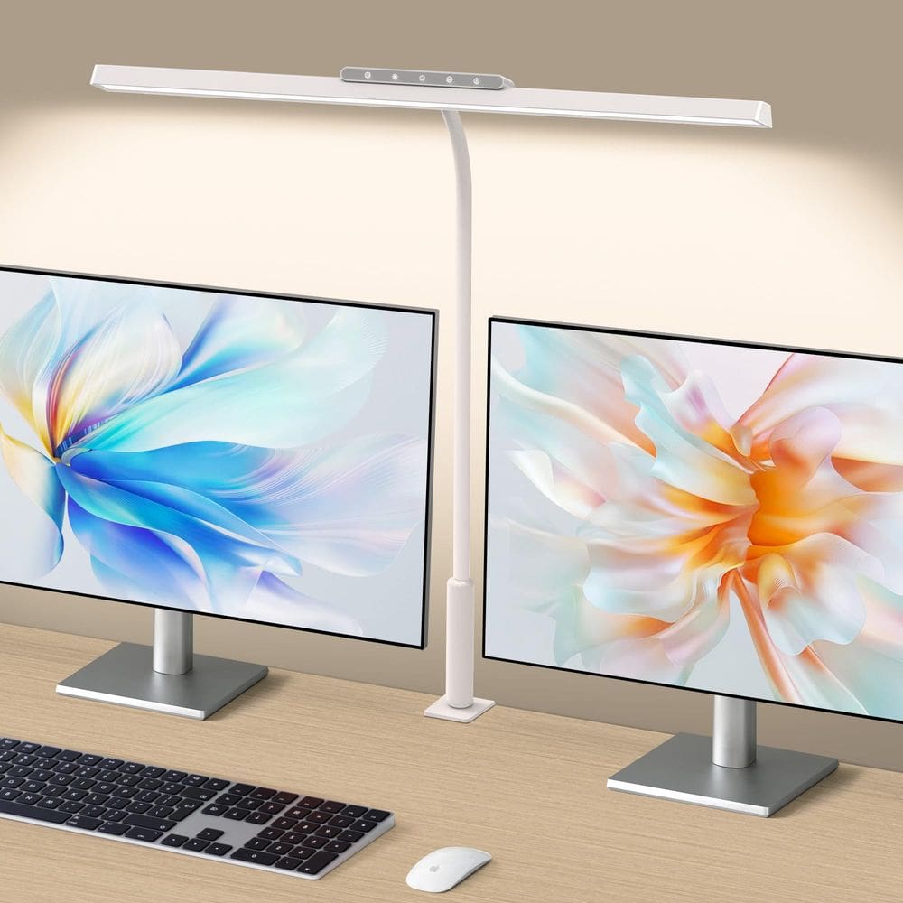 Lâmpada de mesa SEOUFRDZ Stepless Dimming LED para escritório doméstico branca