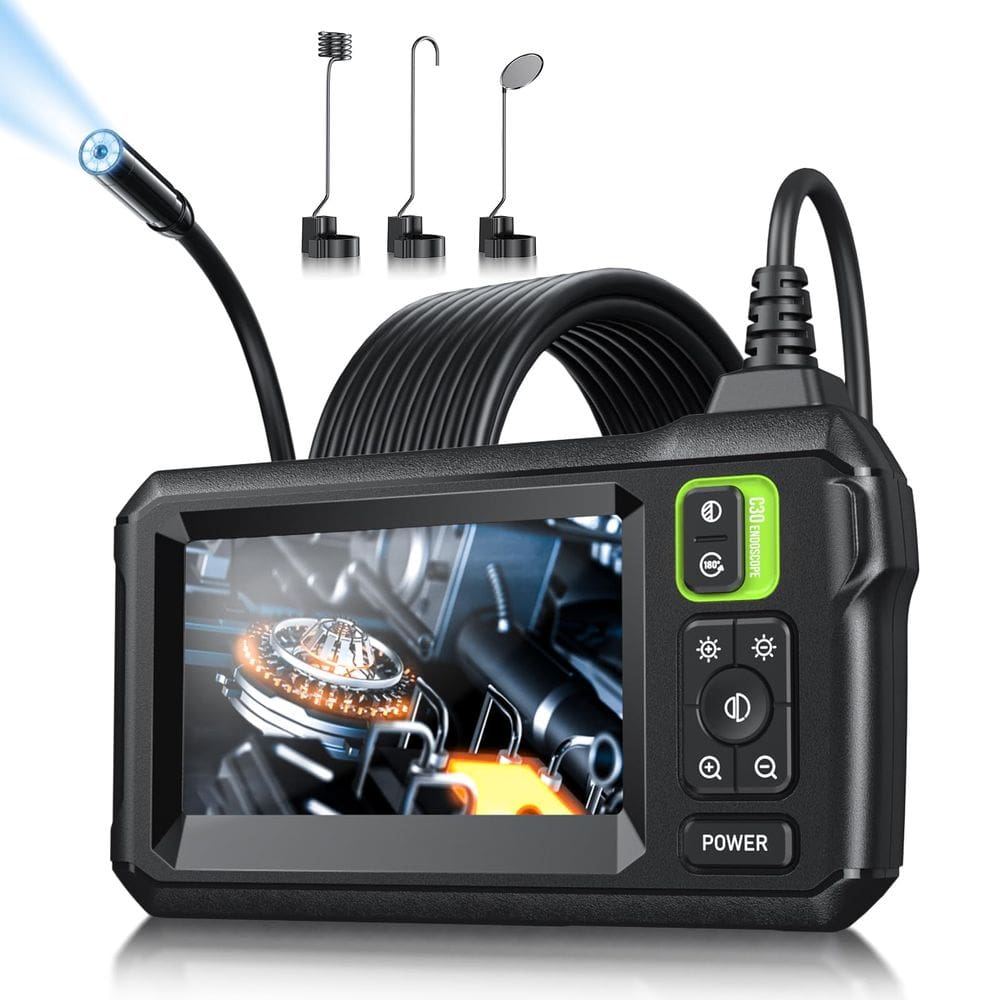 Câmera para endoscópio MugEasy 1920P HD 8 luzes LED 5m IP67 verde