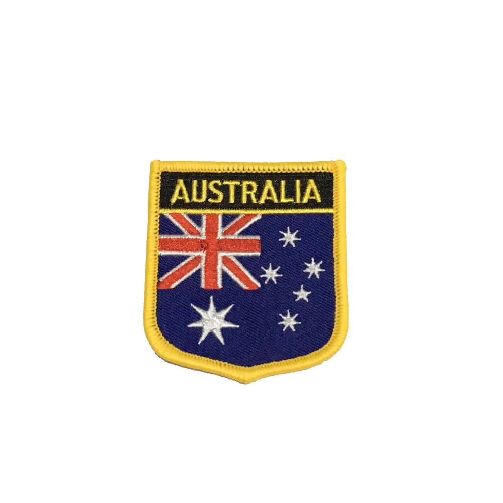 Patche Aplique Bordado Escudo Bandeira Austrália 6X7 Cm