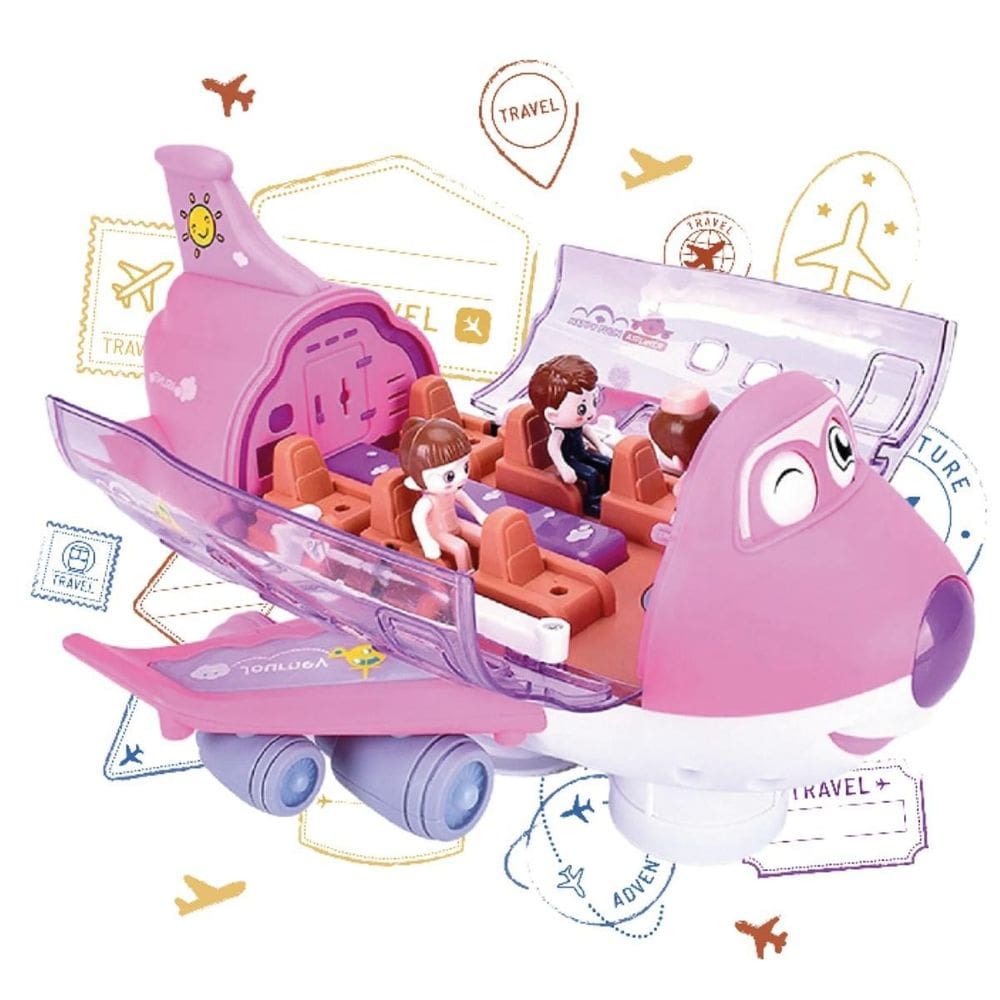Brinquedo Rosa Feminino Avião Infantil Educativo Musical