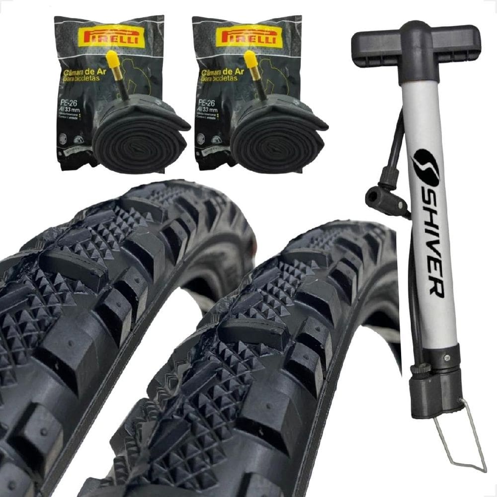 PAR Pneu Bike Bicicleta Mtb Shiver Misto Aro 26 x2.125 Kenda K847 PAR camara 26 pirelli bomba DE AR