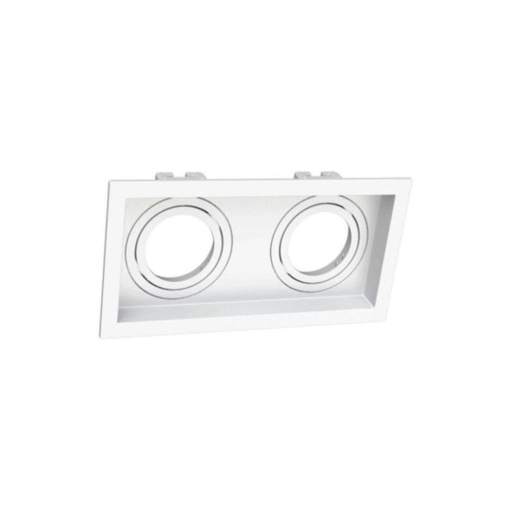Spot De Embutir Módulo Duplo Ar111 Branco Face Recuada