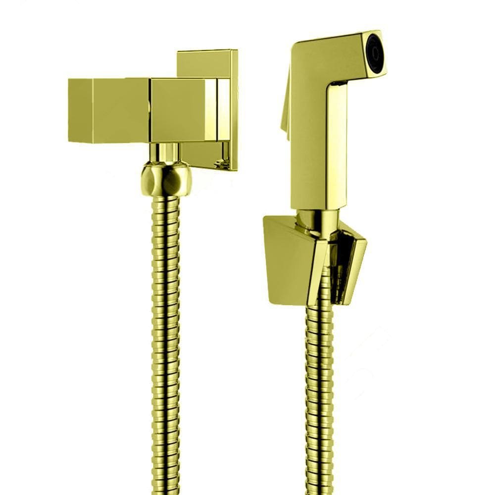 Ducha Higiênica Quadrada 1,2 Metros Metal Dourada