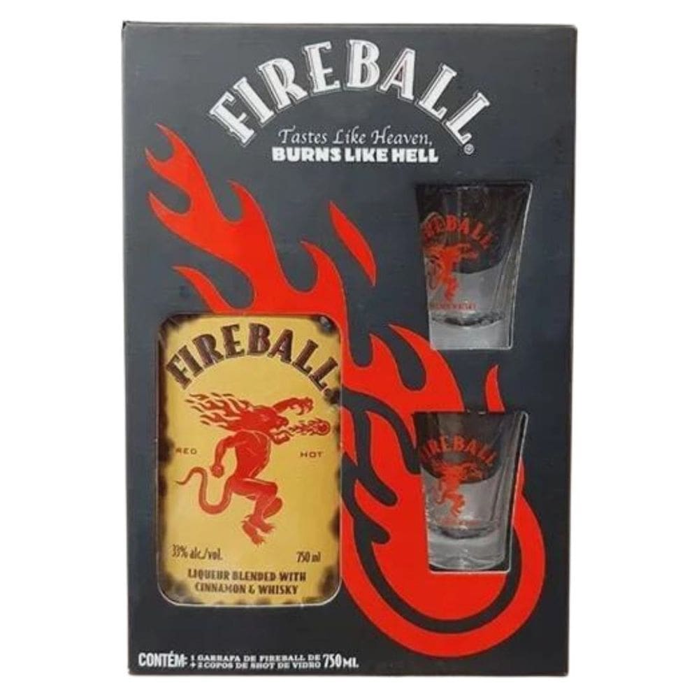 Kit FireBall 750ml + 2 Copos Shot