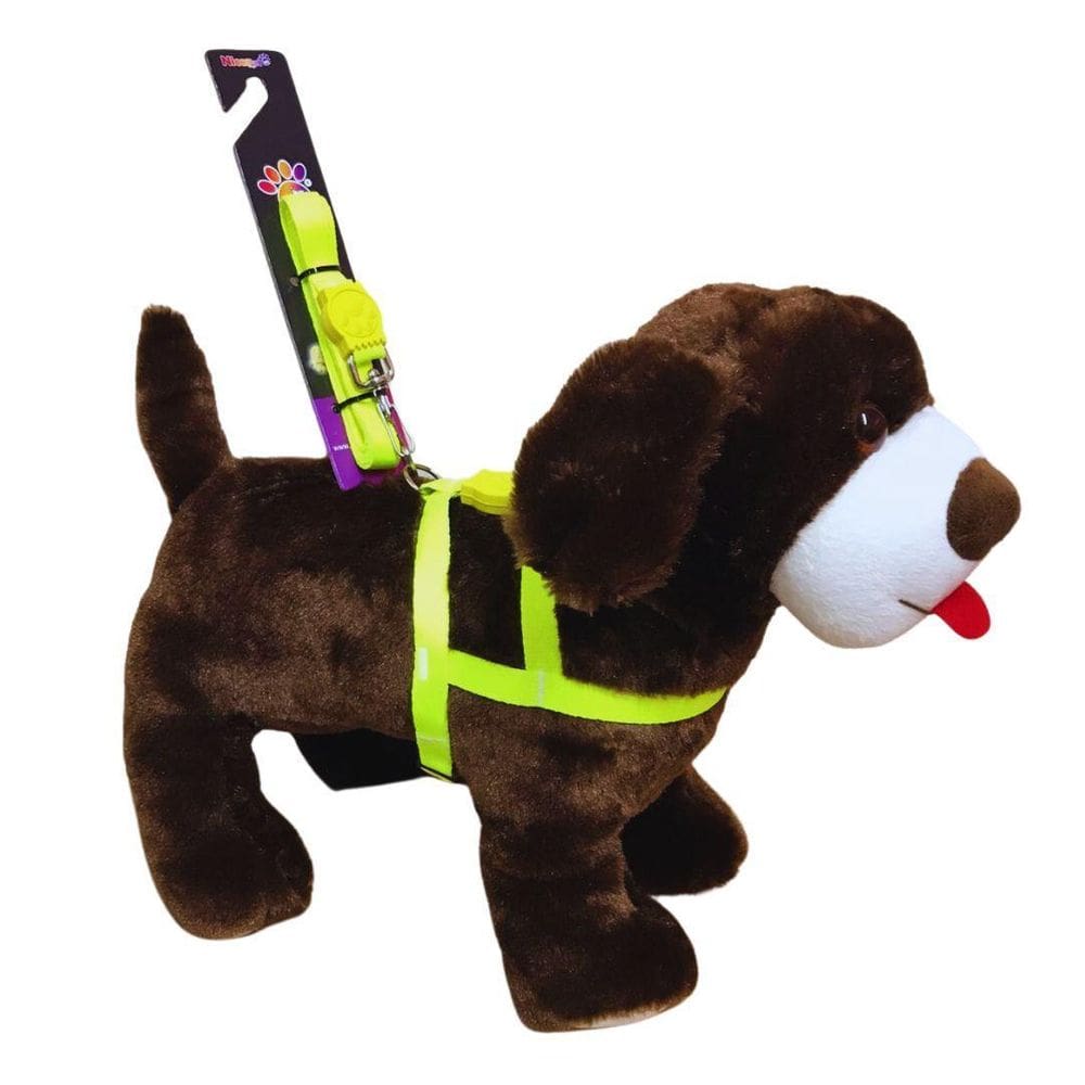 Coleira Peitoral Seda Neon Cães 15Mm Amarelo Nicapet