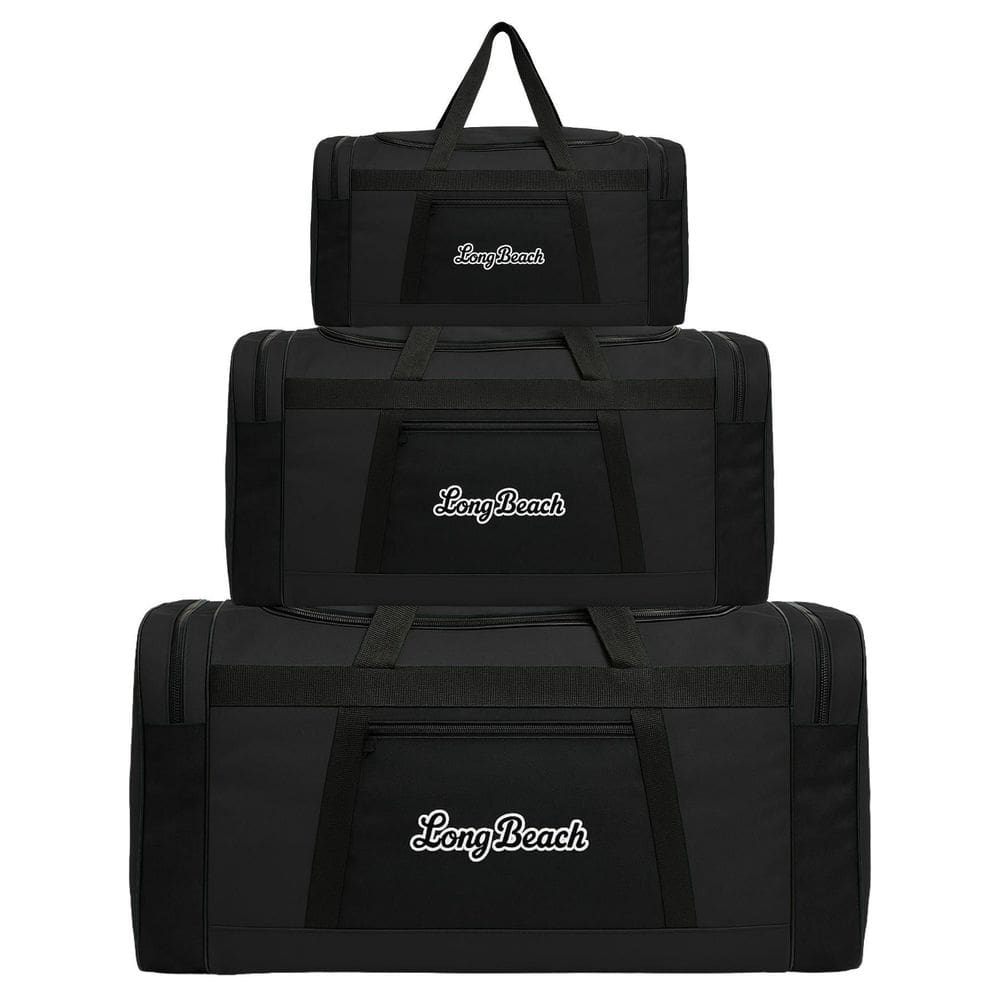 Kit 3 Bolsas Sacolas De Viagem Esportiva Tamanhos - Preto
