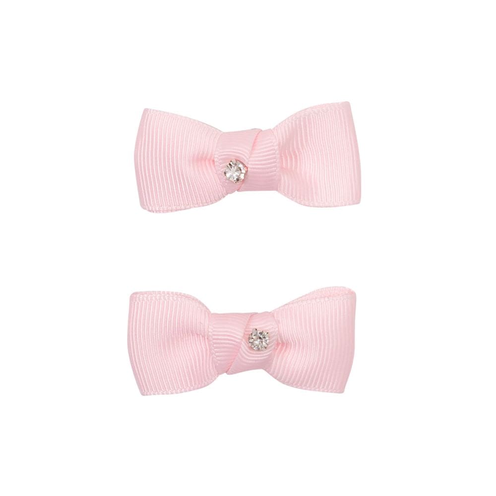Par De Laços Gorgorão Com Strass Menina Rosa Mundi