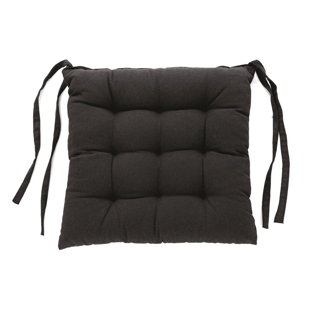 Almofada De Cadeira Futton Com Amarração 40x40cm - Preto