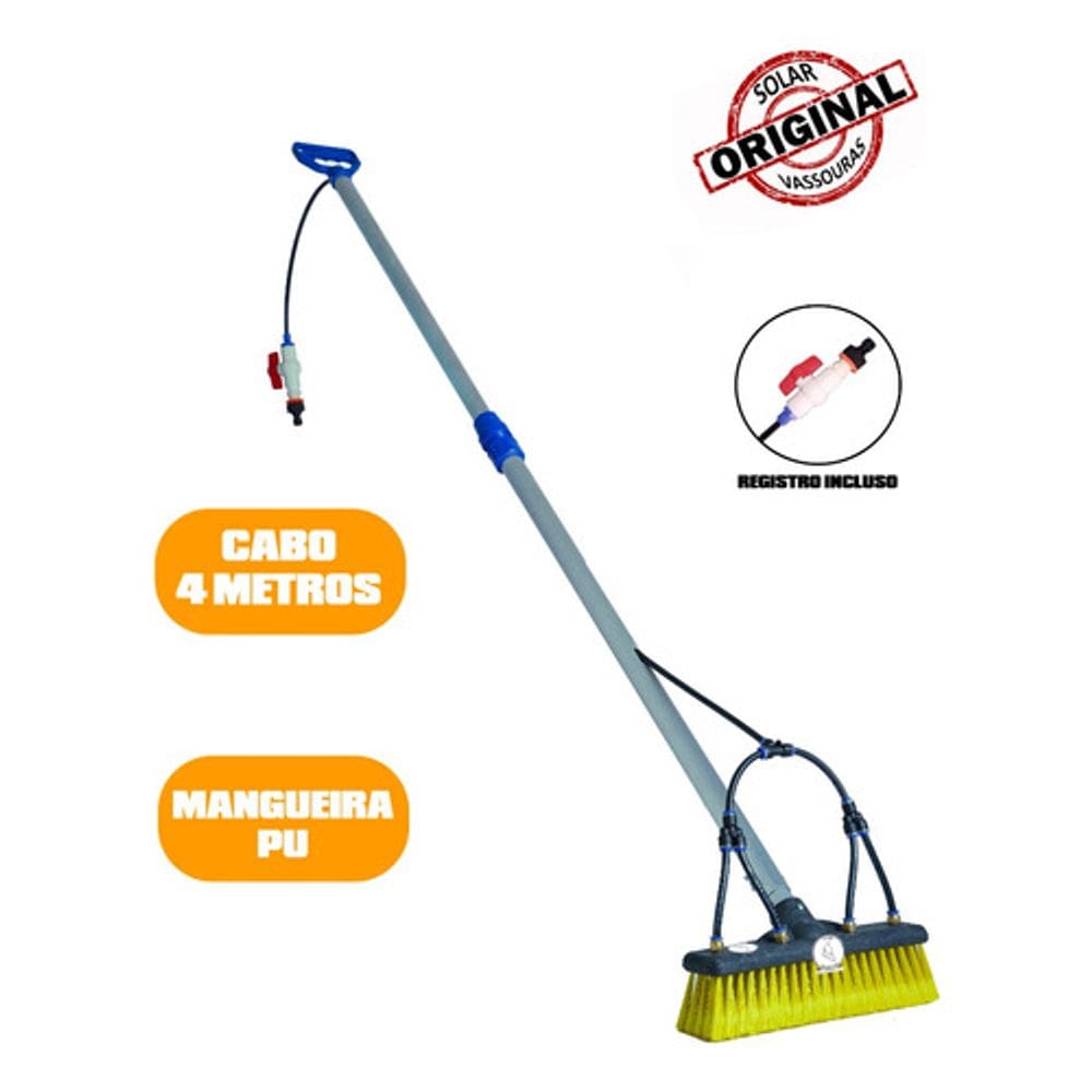 Vassoura Para Limpeza De Placas Solares Cabo 4m