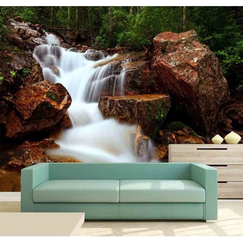 Papel Parede Painel Fotográfico Cachoeira 3D 3,75M² Na 062