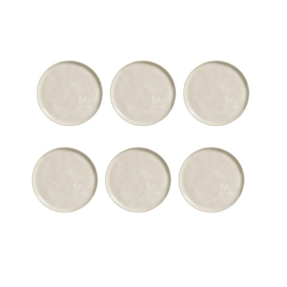 Jogo Prato Raso Bio Stoneware Açucena Porto Brasil Kit 6 Un