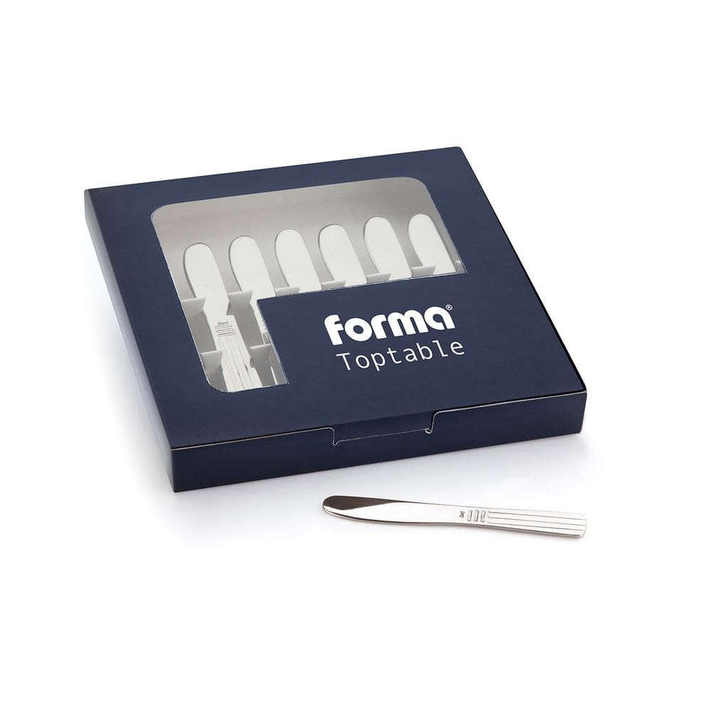 Kit 6 Espátulas Patê Manteiga Cream Toptable Aço Inox Forma